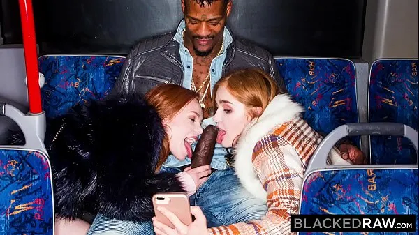 XXX BLACKEDRAW Two Beauties Fuck Giant BBC On Bus nowe filmy