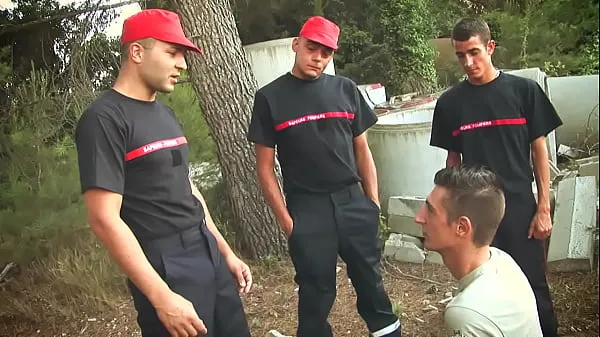 XXX Initiation of a young firefighter by his comrades new Videos