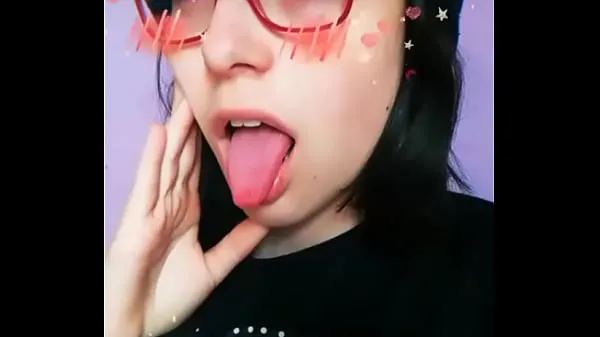 XXX Chicha ahegao touches her nose with her tongue Video baru