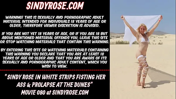 XXX Sindy Rose in white strips fisting her ass & prolapse at the dunes new Videos