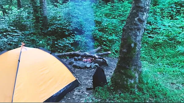 XXX Teen sex in the forest, in a tent. REAL VIDEO new Videos