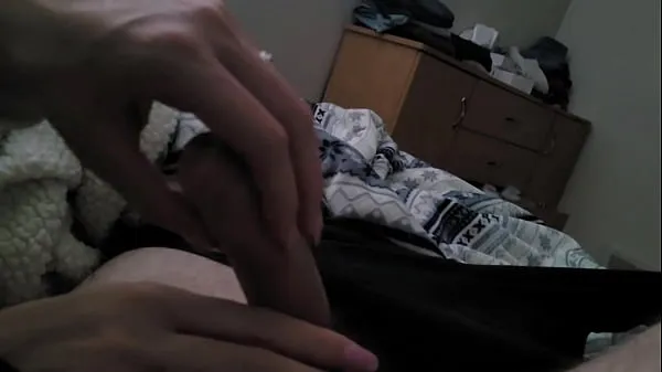 XXX huge cumshot all over teens hand after slow handjob and tease novih videoposnetkov