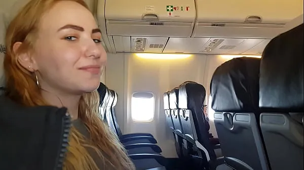 XXX Real public whore blue eyes in airplane new Videos