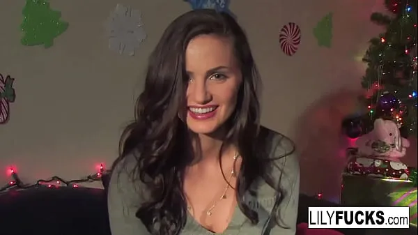 XXX Lily tells us her horny Christmas wishes before satisfying herself in both holes new Videos