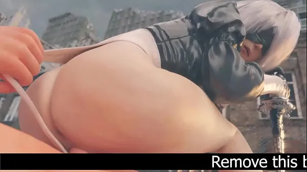 XXX NieR Automata 2B Plump Booty Riding Cock While Hangin on Her Katana uutta videota